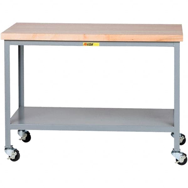 Mobile Work Benches, Bench Type: Butcher Block Top , Leg Style: Fixed , Height (Inch): 35 , Top Material: Steel  MPN:WTS24483R