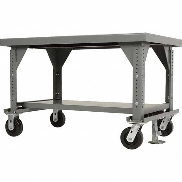 Mobile Work Benches, Bench Type: Mobile Workbench , Leg Style: Adjustable , Load Capacity (Lb. - 3 Decimals): 3600 , Height (Inch): 36 , Color: Gray  MPN:WW3036-6PHFL-AH