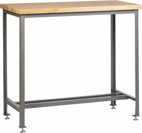 Standing Height Butcher Block Table: Powder Coated Gray MPN:WT1-2448-LL-42