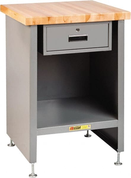 Compact Work Center Cabinet: Powder Coated Gray MPN:WTC-2424-LL-DR