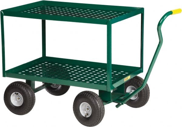 2-Tier Wagon Truck: 1,200 lb Capacity, Steel Platform MPN:2LDWP-2436-10PG