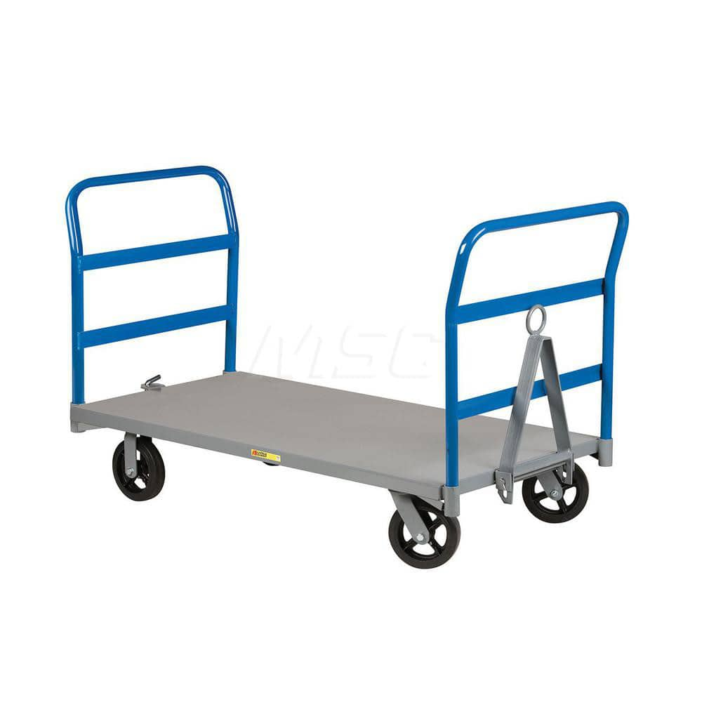 Caster Steer Trailer Truck: 2,000 lb Capacity, Solid, Steel Platform, 30