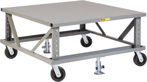 Adjustable Height Pallet Stand Truck: Solid, Steel Platform, 40