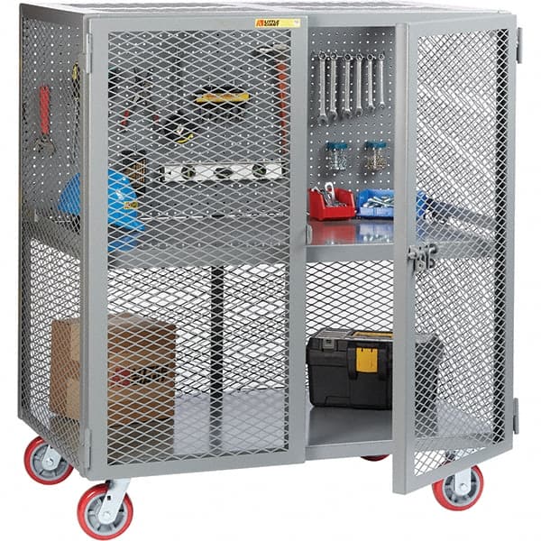 Metal Security Cart: 2,000 lb Capacity, 1 Shelf MPN:SC124486PYPB