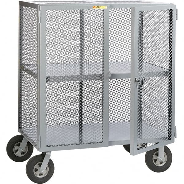 Metal Security Cart: 1,500 lb Capacity, 1 Shelf MPN:SC244810SR