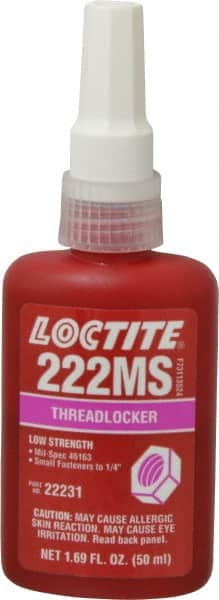 Threadlocker: Purple, Liquid, 50 mL, Bottle MPN:135334