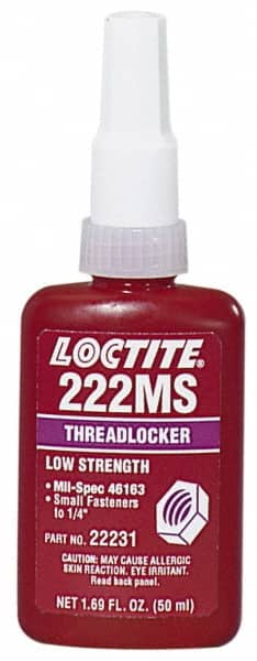 Threadlocker: Purple, Liquid, 250 mL, Bottle MPN:135335