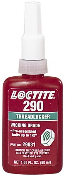 Threadlocker: Green, Liquid, 50 mL, Bottle MPN:135392