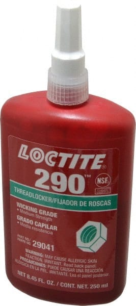 Threadlocker: Green, Liquid, 250 mL, Bottle MPN:135393