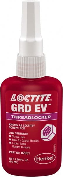 Threadlocker: Purple, Liquid, 50 mL, Bottle MPN:195895