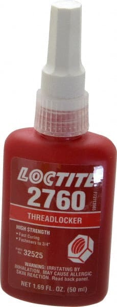 Threadlocker: Red, Liquid, 50 mL, Bottle MPN:303440