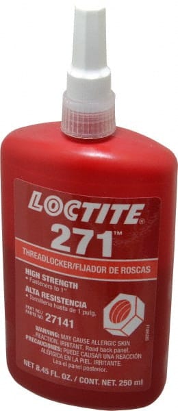 Threadlocker: Red, Liquid, 250 mL, Bottle MPN:88441