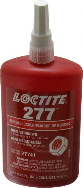 Threadlocker: Red, Liquid, 250 mL, Bottle MPN:88449