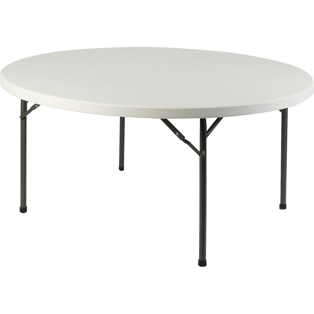 Lorell Banquet Folding Table - Round Top x 60in Table Top Diameter - 29.3in Height - Platinum/Gray MPN:60326