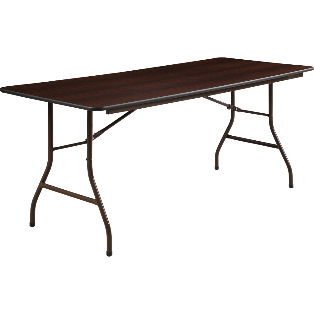 Lorell Laminate Economy Folding Table, 29inH x 72inW x 72inD, Mahogany MPN:65757