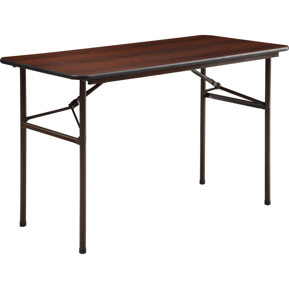 Lorell Laminate Economy Folding Table, 29inH x 48inW x 24inD, Mahogany MPN:65759