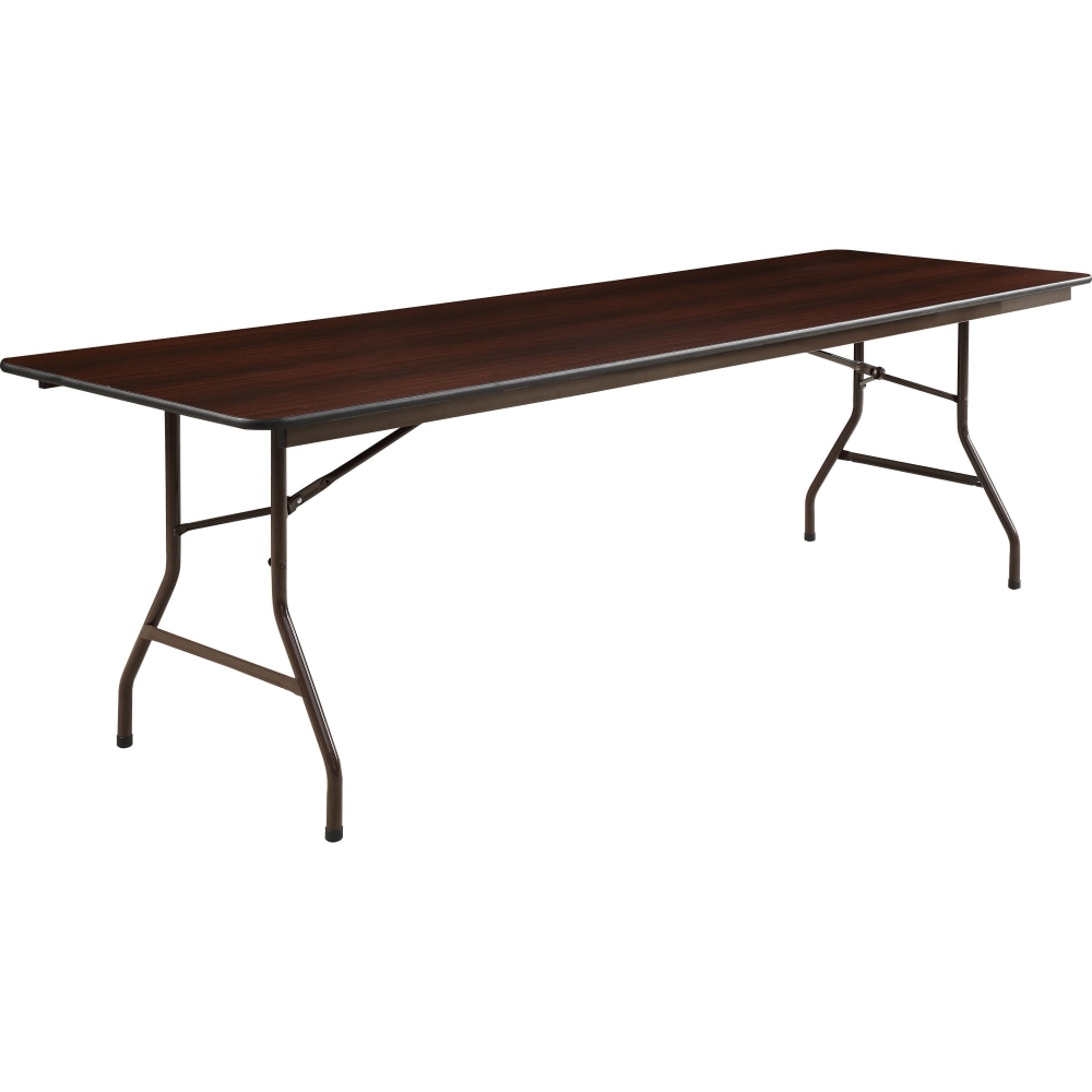 Lorell Laminate Economy Folding Table, 29inH x 96inW x 96inD, Mahogany MPN:65761