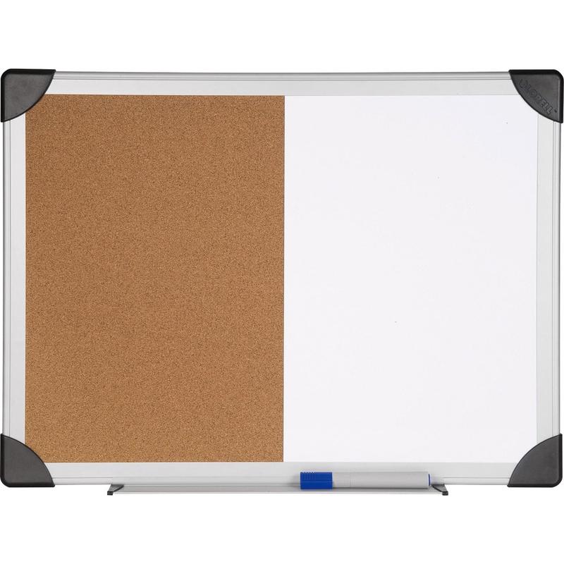 Lorell Dry-Erase Cork Combo Board, 36in x 24in, Aluminum Frame With Silver Finish MPN:19291