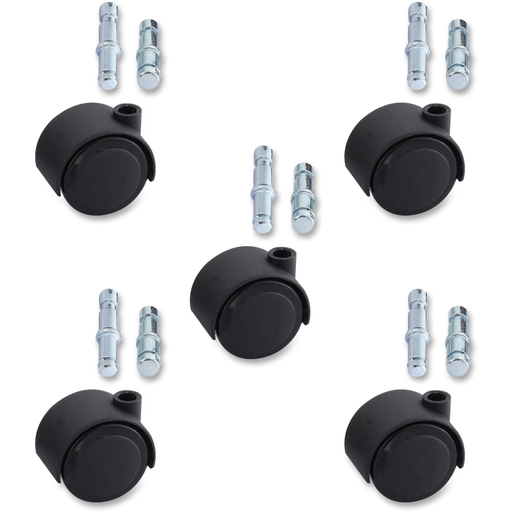 Lorell Premium Dual Soft Wheel Casters Set, Black, Set Of 5 (Min Order Qty 2) MPN:33446