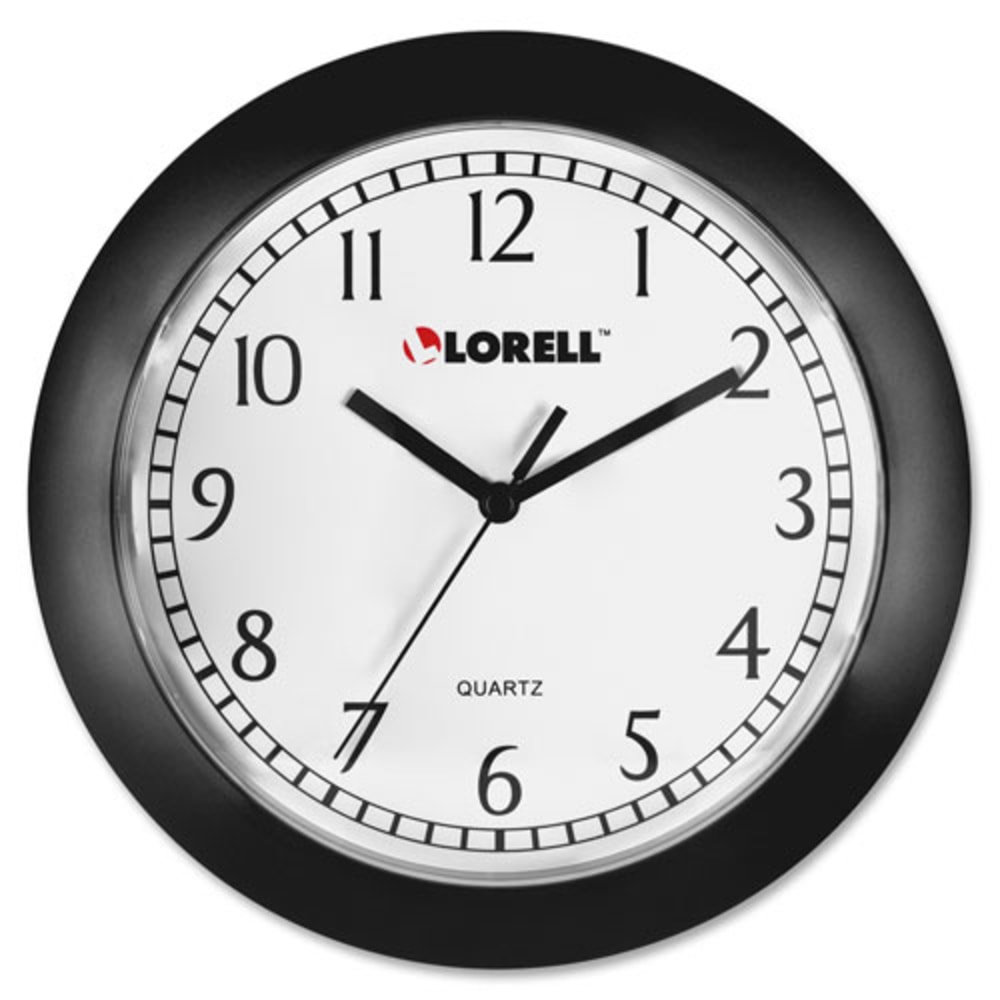 Lorell 9in Round Profile Wall Clock, Black (Min Order Qty 4) MPN:60987