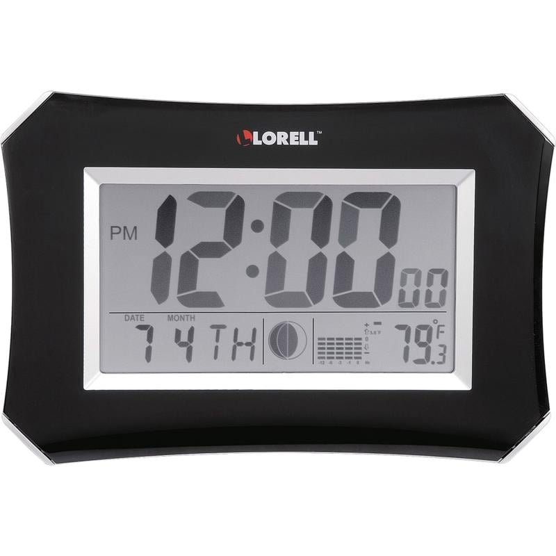 Lorell 10.3in Digital LCD Wall Alarm Clock, Black MPN:60998