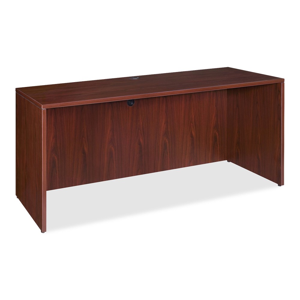 Lorell Essentials 72inW Credenza Shell Computer Desk, Mahogany MPN:69376