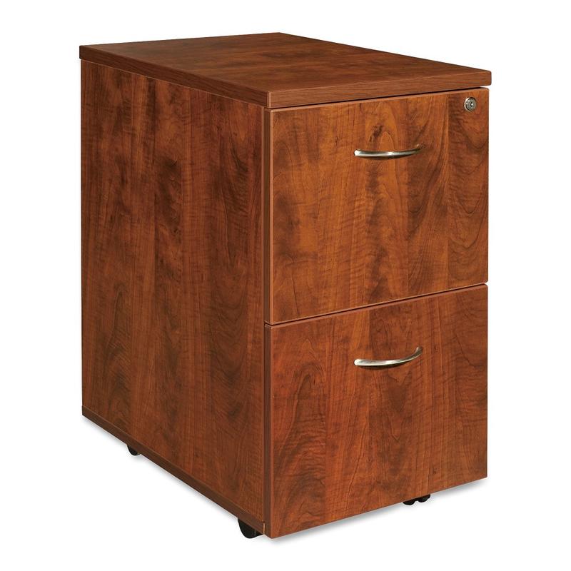 Lorell Essentials 22inD Vertical 2-Drawer Mobile Pedestal File Cabinet, Cherry MPN:69431