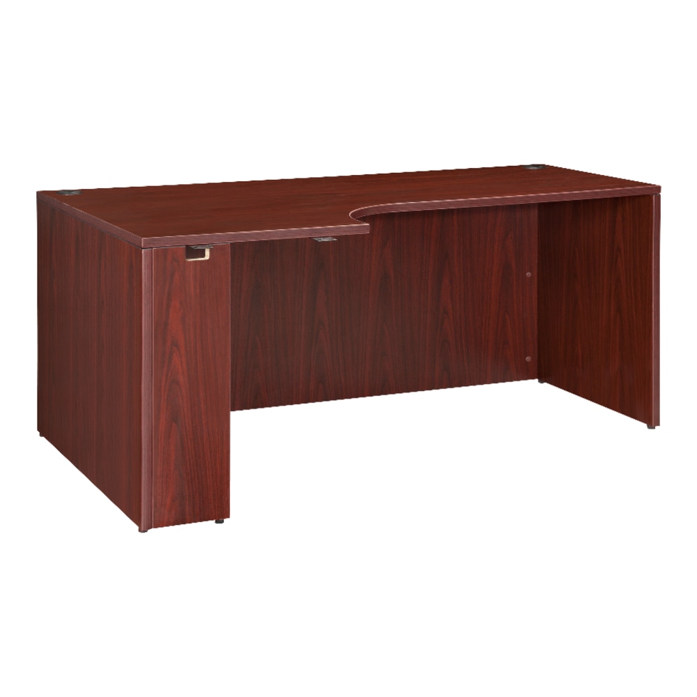 Lorell Essentials 66inW Corner Computer Desk Credenza, Left, Mahogany MPN:69910