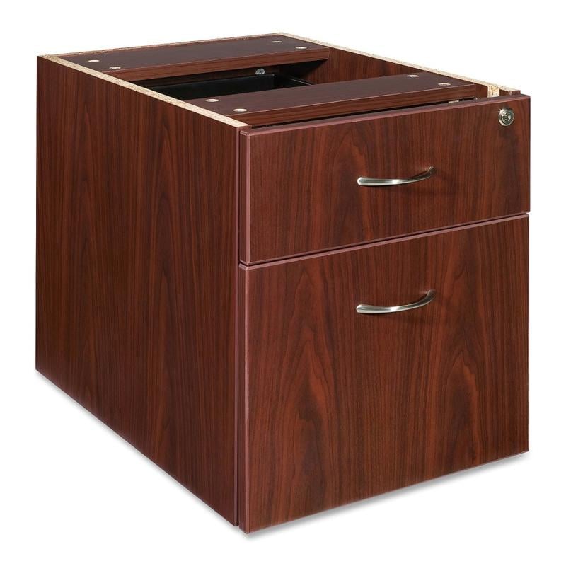 Lorell Essentials 16inW Vertical 2-Drawer Fixed Pedestal Box/File Cabinet For Computer Desk, Mahogany MPN:69398