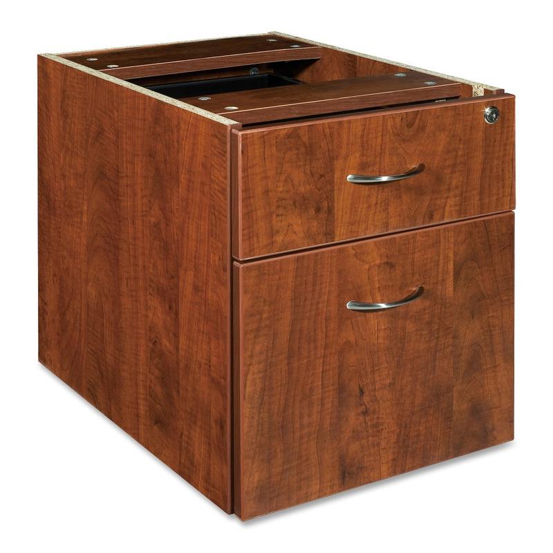 Lorell Essentials 16inW Vertical 2-Drawer Fixed Pedestal Box/File Cabinet For Computer Desk, Cherry MPN:69432