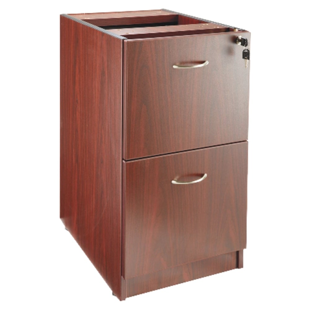 Lorell Essentials 16inW Vertical 2-Drawer Fixed Pedestal File Cabinet For Computer Desk, Mahogany MPN:69605