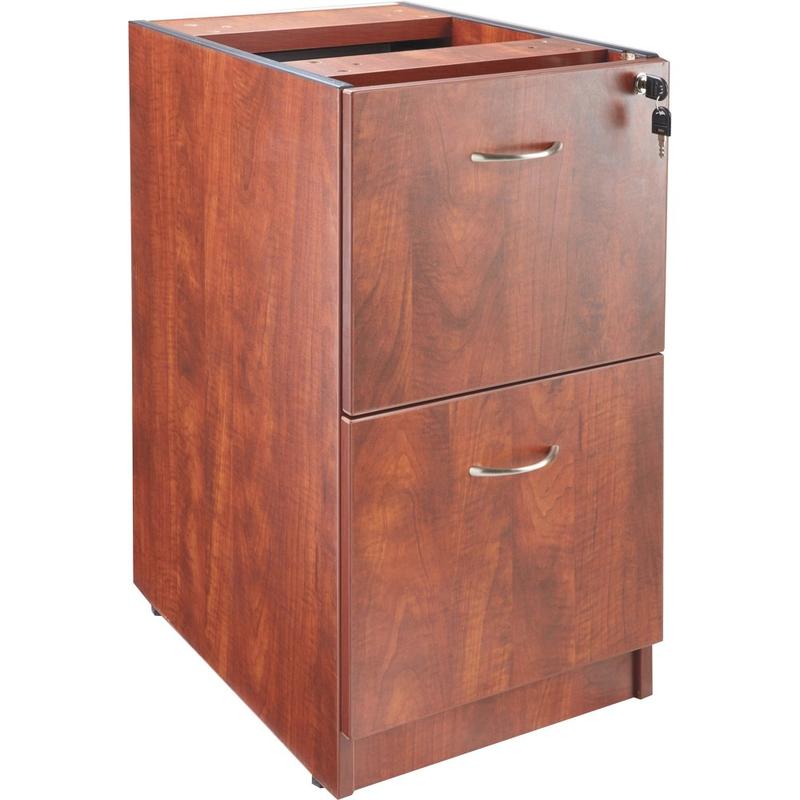 Lorell Essentials 16inW Vertical 2-Drawer Fixed Pedestal File Cabinet For Computer Desk, Cherry MPN:69606