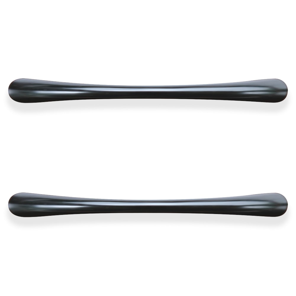 Lorell Laminate Traditional Drawer Pulls, 1inH x 4-1/2inW x 7/16inD, Black, Pack Of 2 Pulls (Min Order Qty 11) MPN:34345