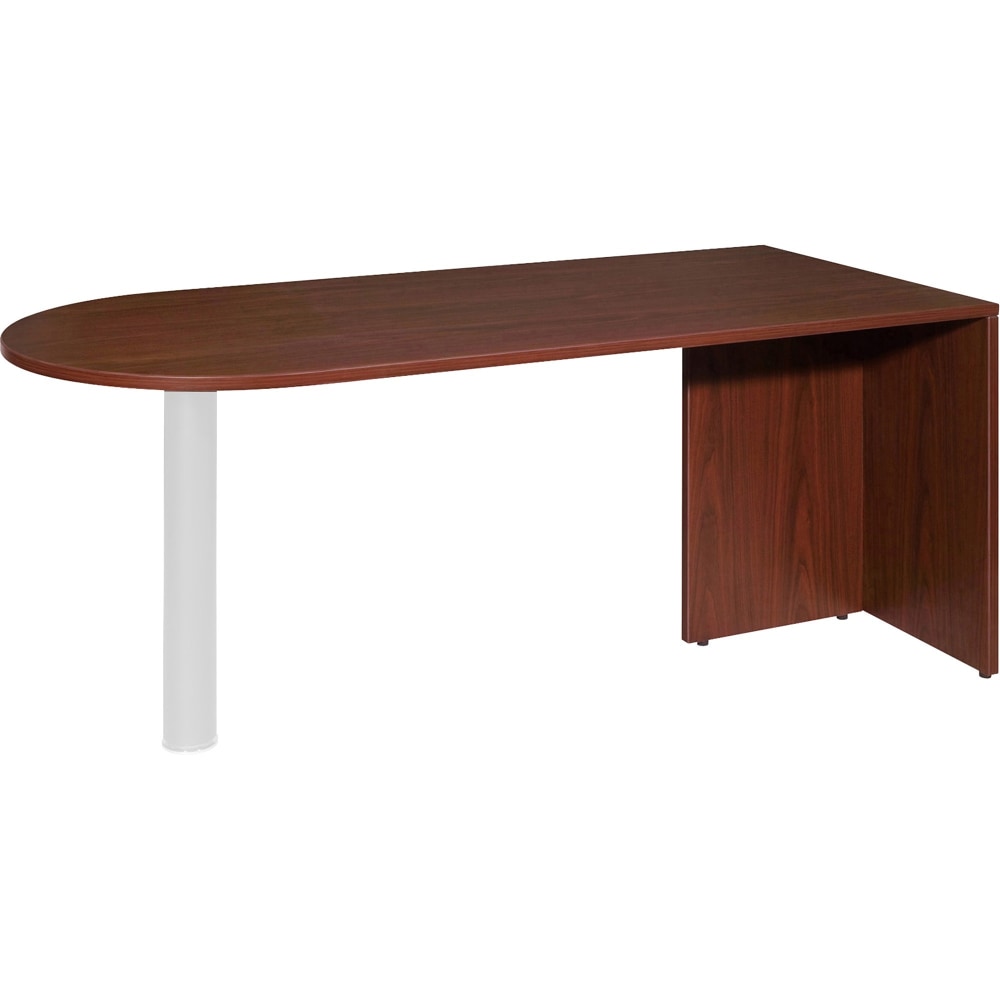 Lorell Essentials 66inW Desk Peninsula, Mahogany MPN:69380