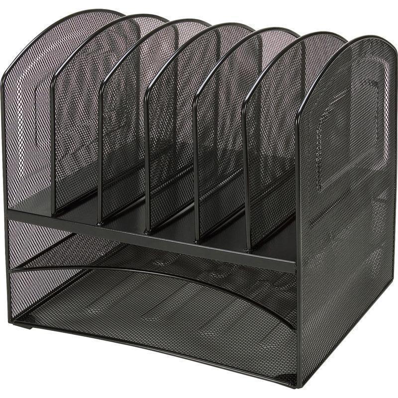 Lorell Steel Horizontal/Vertical Mesh Desk Organizer, Black MPN:37523