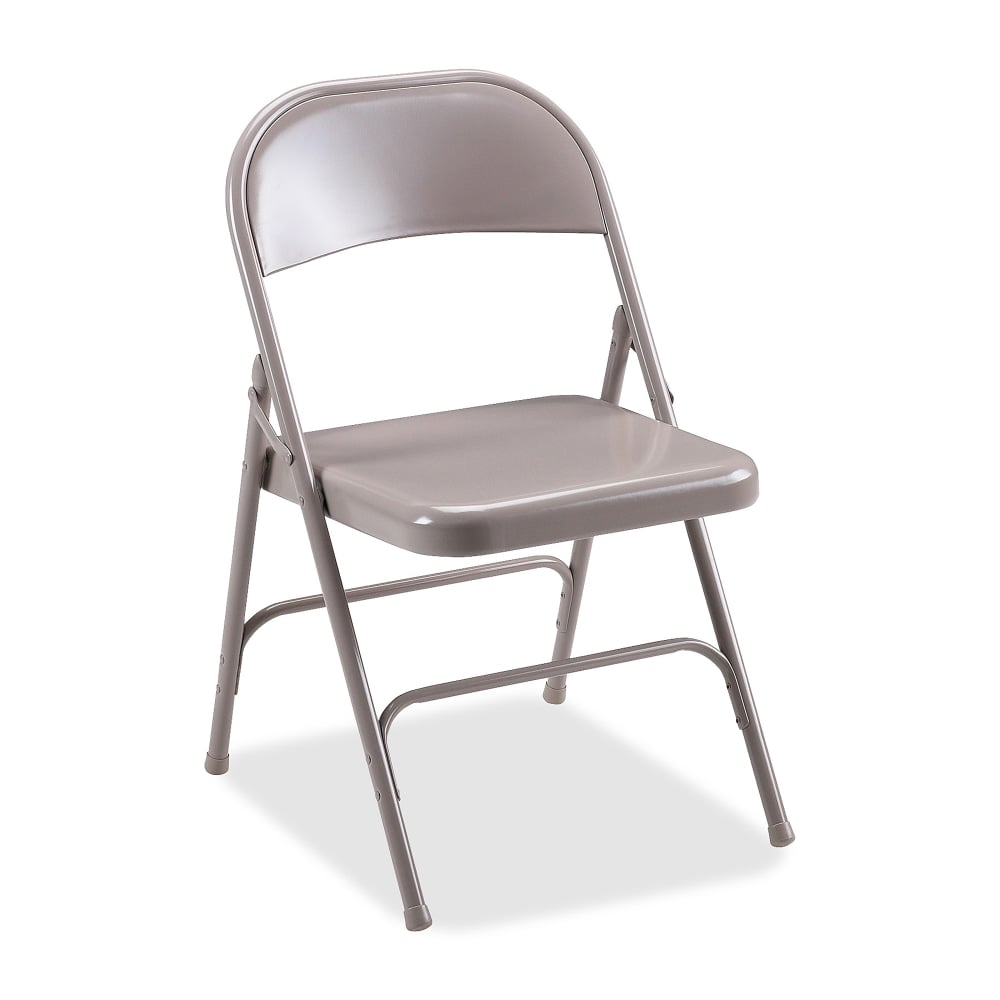 Lorell U-Brace Steel Folding Chairs, Beige, Pack Of 4 MPN:62500