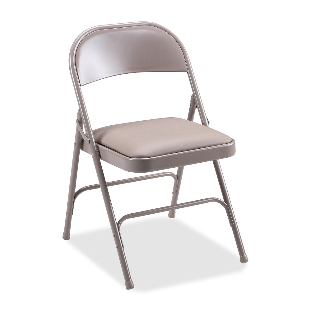 Lorell Vinyl Padded Seat Folding Chair, Beige, Set Of 4 MPN:62501