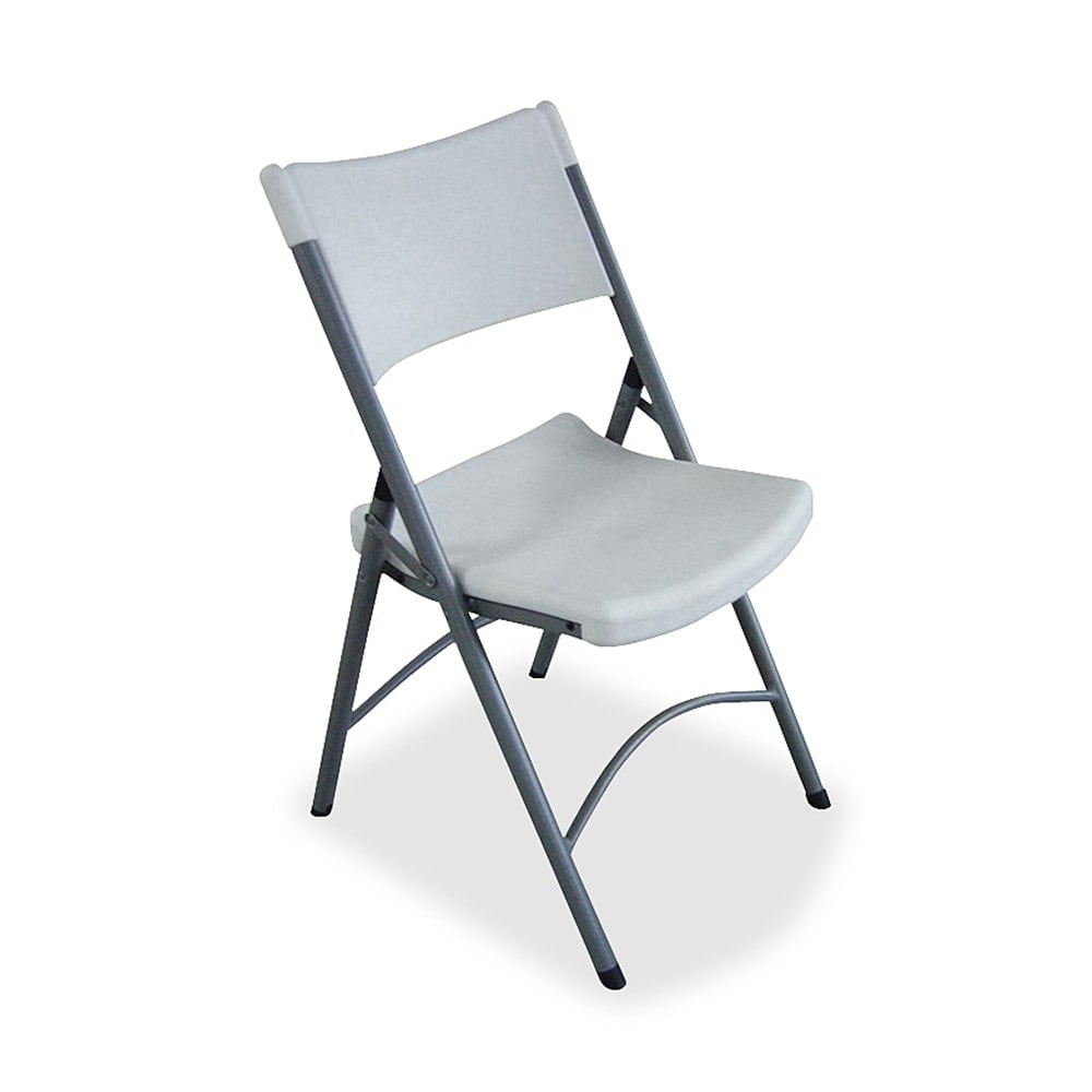 Lorell Blow Molded Folding Chairs, Platinum, Pack Of 4 MPN:62515