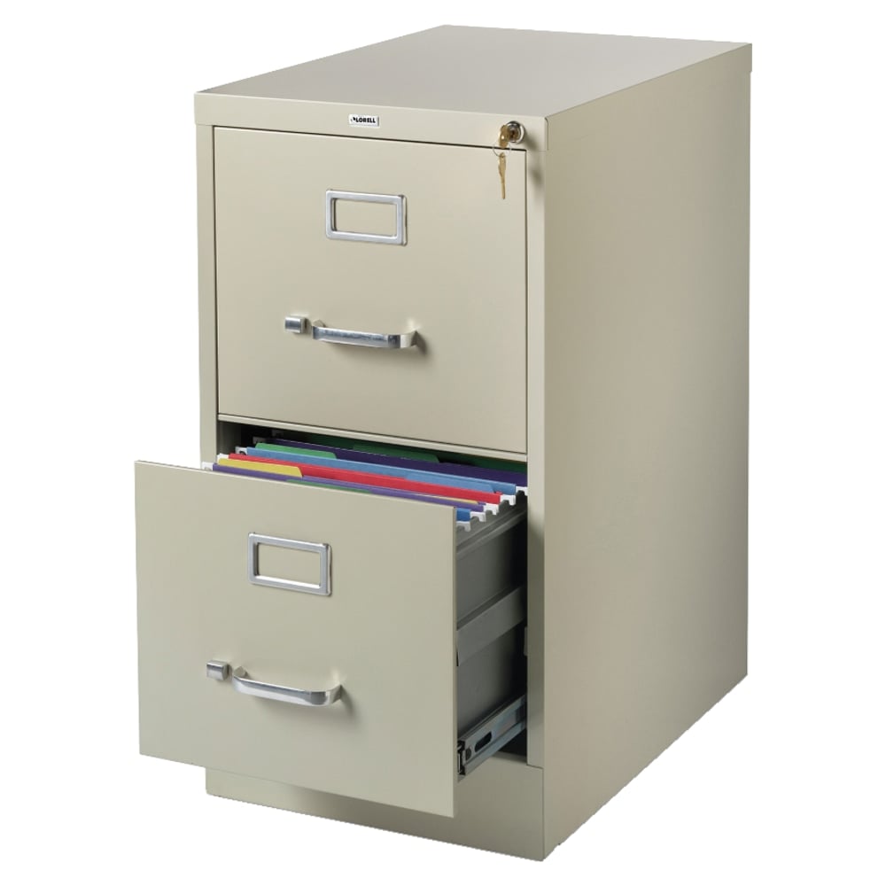 Lorell Fortress 22inD Vertical 2-Drawer Letter-Size File Cabinet, Putty MPN:42290