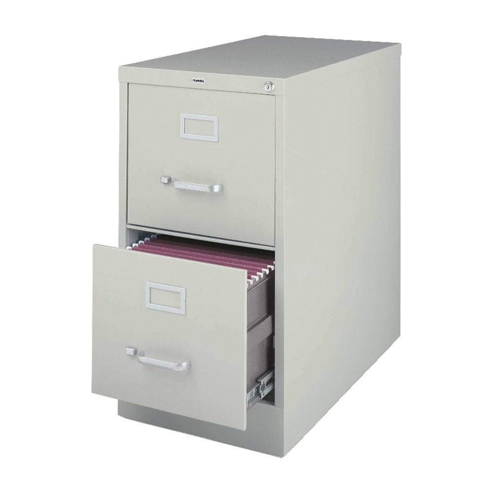 Lorell Fortress 22inD Vertical 2-Drawer Letter-Size File Cabinet, Light Gray MPN:42292