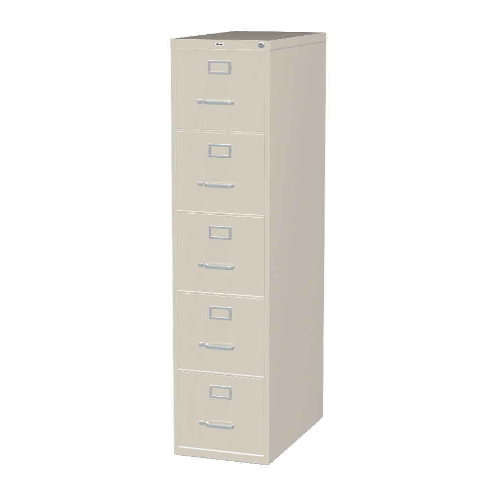 Lorell Fortress 26-1/2inD Vertical 5-Drawer Letter-Size File Cabinet, Putty MPN:48497