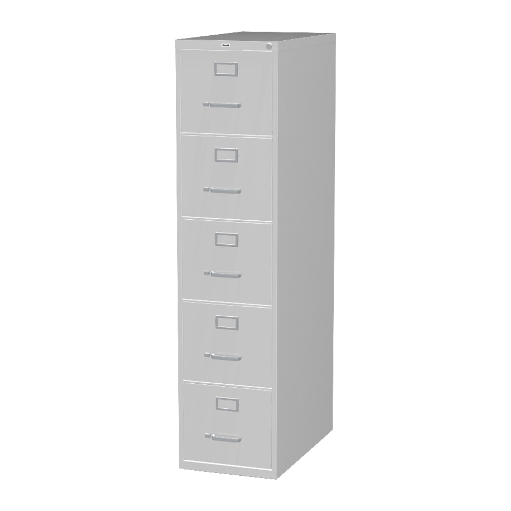 Lorell Fortress 26-1/2inD Vertical 5-Drawer Letter-Size File Cabinet, Light Gray MPN:48499