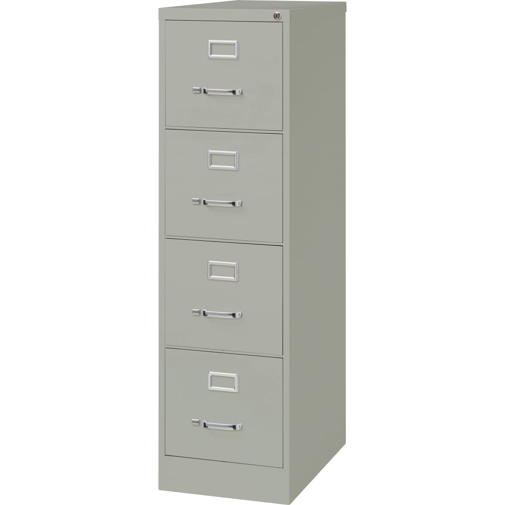 Lorell Fortress 26-1/2inD Vertical 4-Drawer Letter-Size File Cabinet, Light Gray MPN:60192