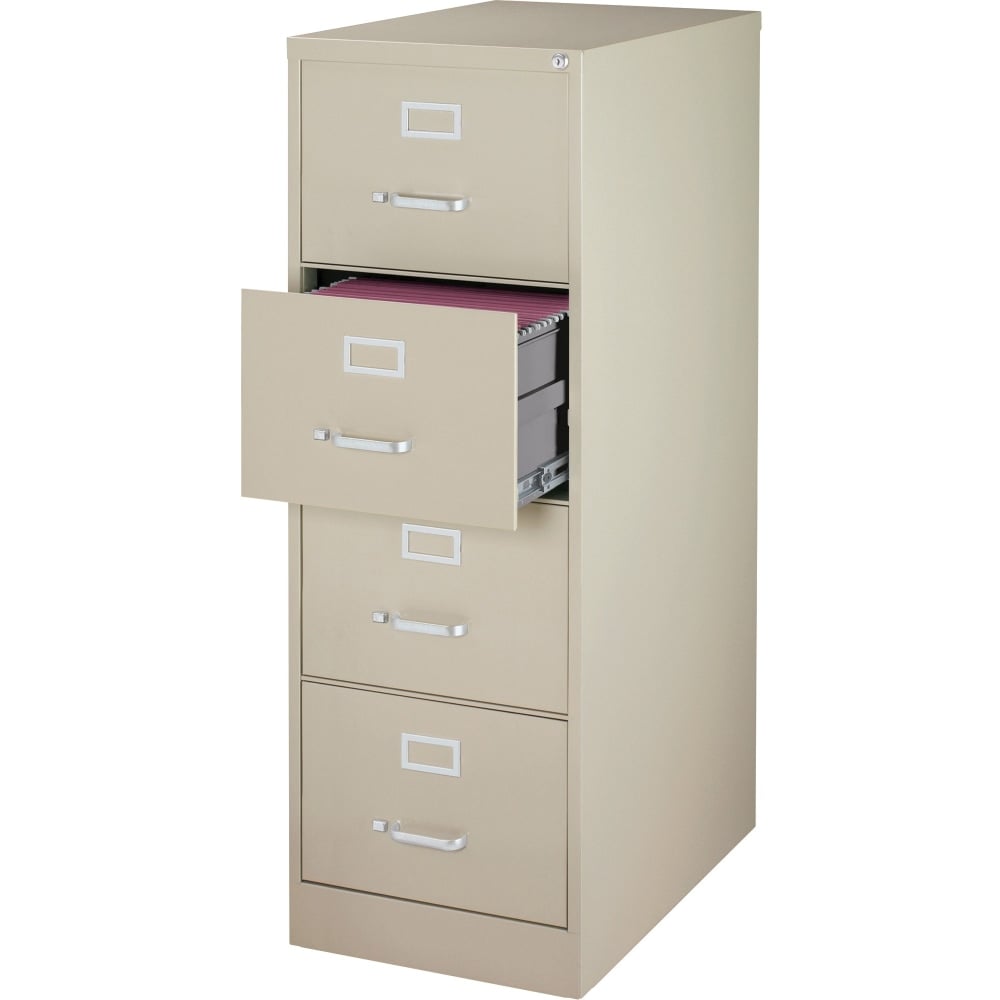 Lorell Fortress 26-1/2inD Vertical 4-Drawer Legal-Size File Cabinet, Putty MPN:60197