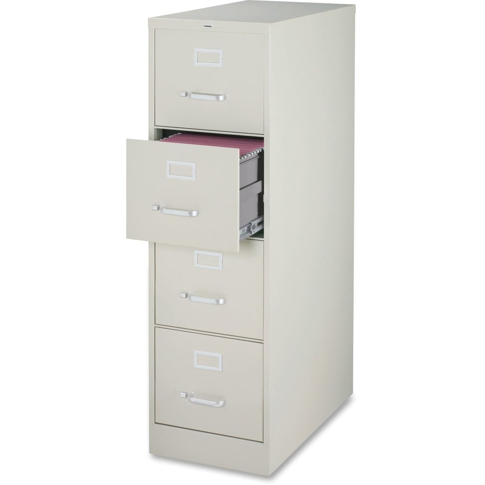 Lorell Fortress 26-1/2inD Vertical 4-Drawer Legal-Size File Cabinet, Light Gray MPN:60199