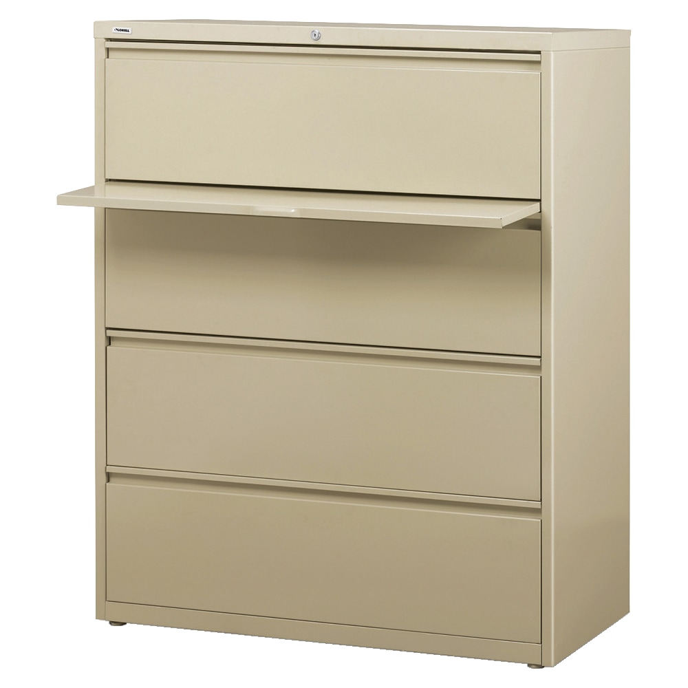 Lorell Fortress 42inW x 18-5/8inD Lateral 4-Drawer File Cabinet, Putty MPN:60435