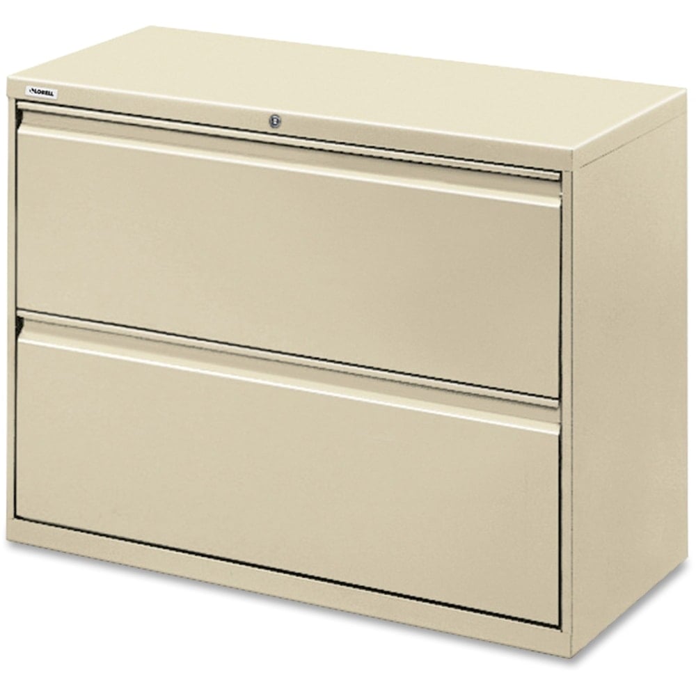 Lorell Fortress 42inW x 18-5/8inD Lateral 2-Drawer File Cabinet, Putty MPN:60438