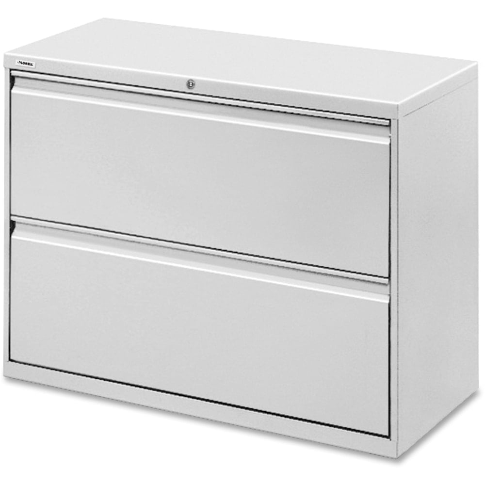 Lorell Fortress 42inW x 18-5/8inD Lateral 2-Drawer File Cabinet, Light Gray MPN:60439