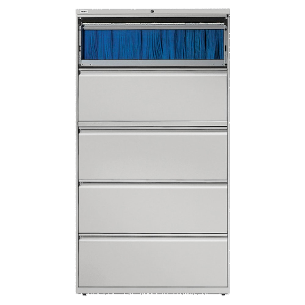 Lorell Fortress 36inW x 18-5/8inD Lateral 5-Drawer File Cabinet, Light Gray MPN:60442