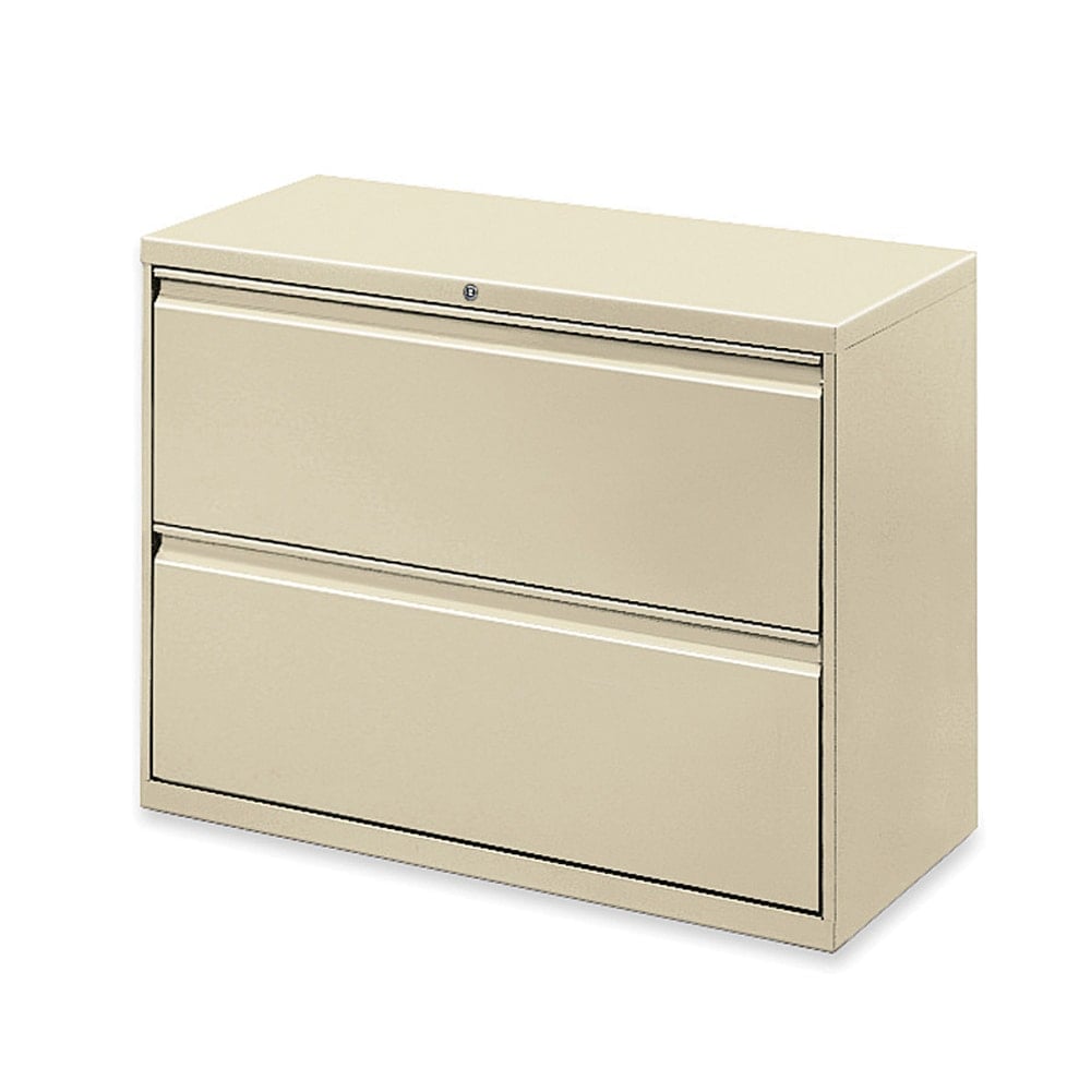 Lorell Fortress 36inW x 18-5/8inD Lateral 2-Drawer File Cabinet, Putty MPN:60447